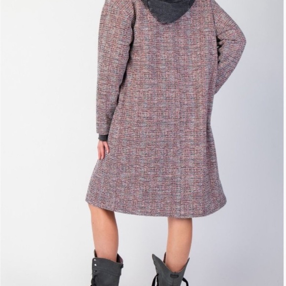 Easel Stylish Multicolor Tweed Coat NWT - Picture 4 of 4